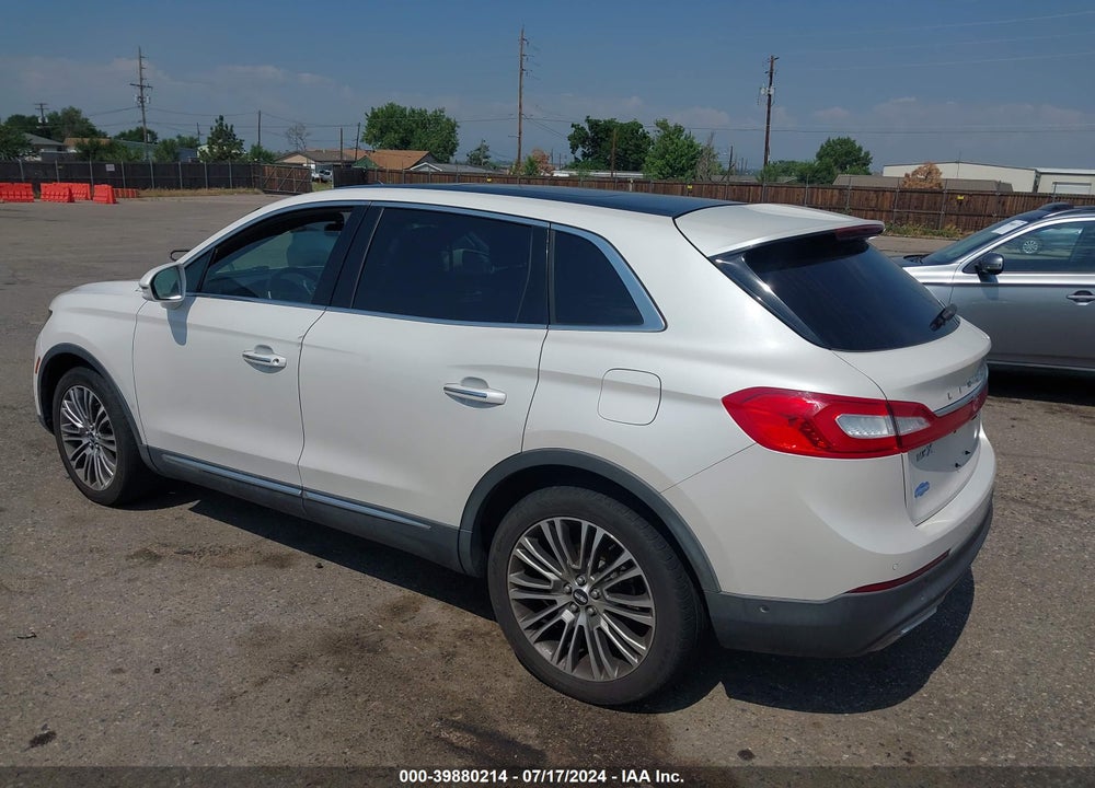 2016 LINCOLN MKX RESERVE VIN: 2LMTJ8LR7GBL24221