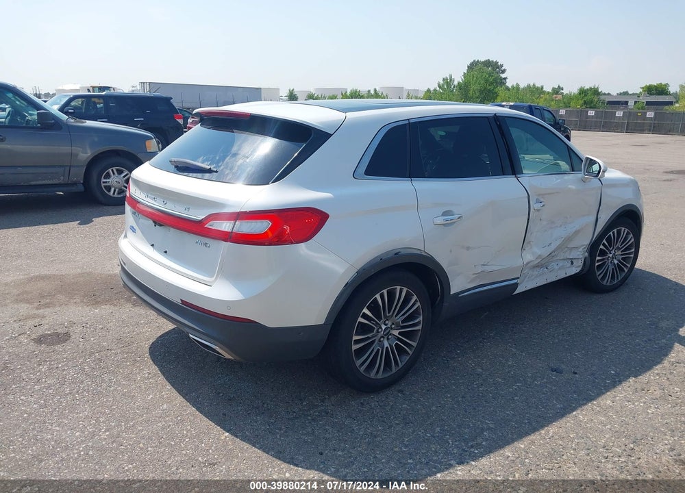 2016 LINCOLN MKX RESERVE VIN: 2LMTJ8LR7GBL24221