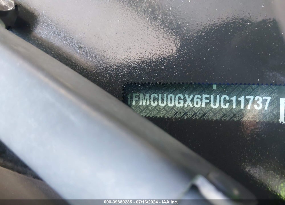 2015 FORD ESCAPE SE VIN: 1FMCU0GX6FUC11737