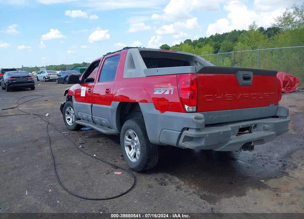 2002 CHEVROLET AVALANCHE 1500 VIN: 3GNEK13T32G127326