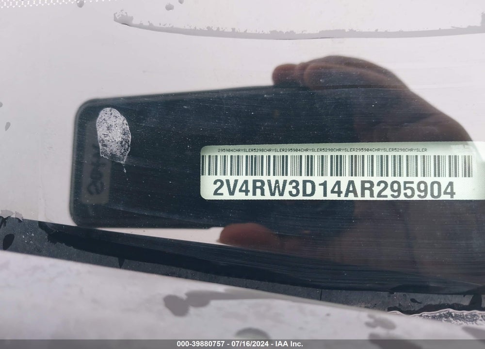 2010 VOLKSWAGEN ROUTAN SE VIN: 2V4RW3D14AR295904