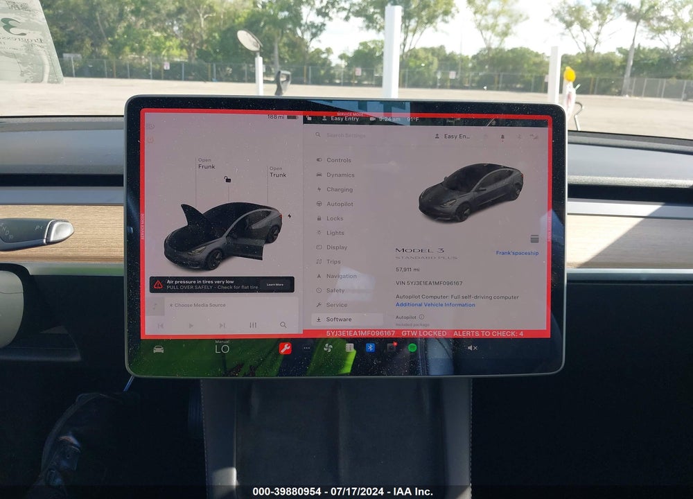 2021 TESLA MODEL 3 STANDARD RANGE PLUS REAR-WHEEL DRIVE VIN: 5YJ3E1EA1MF096167