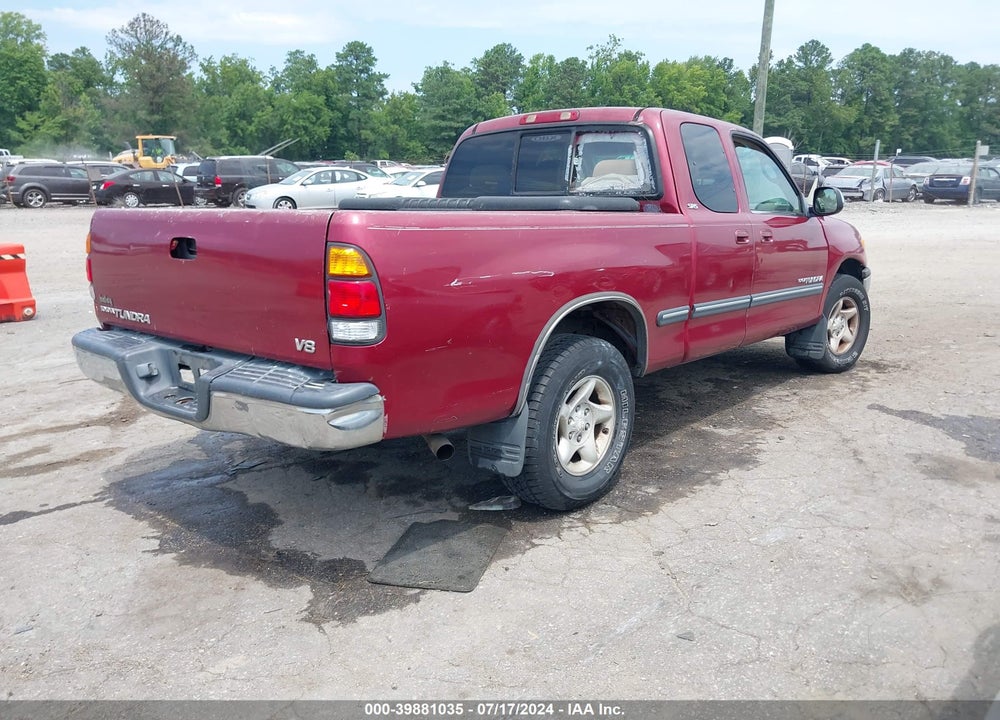 2000 TOYOTA TUNDRA SR5 V8 VIN: 5TBRT3417YS069322