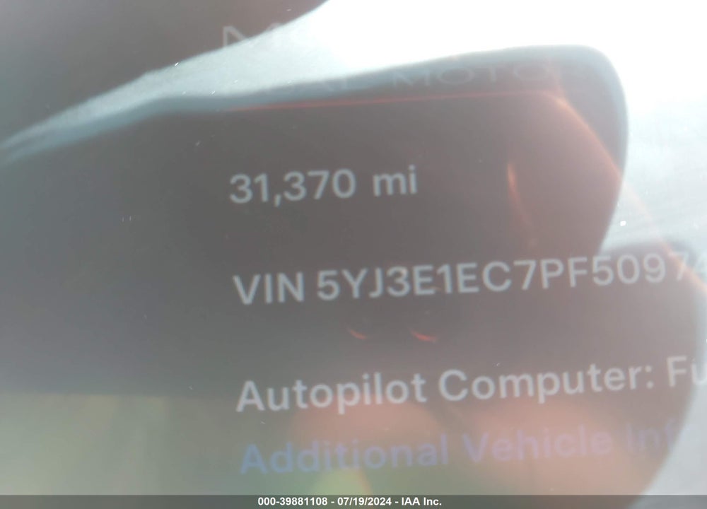 2023 TESLA MODEL 3 PERFORMANCE DUAL MOTOR ALL-WHEEL DRIVE VIN: 5YJ3E1EC7PF509747