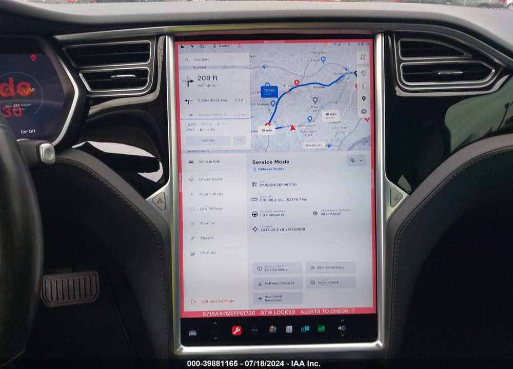2014 TESLA MODEL S P85 VIN: 5YJSA1H12EFP61730
