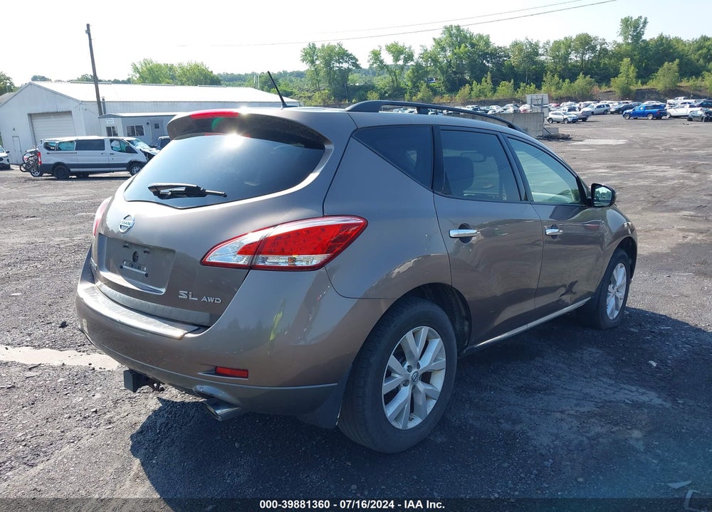2012 NISSAN MURANO SL VIN: JN8AZ1MW2CW213603