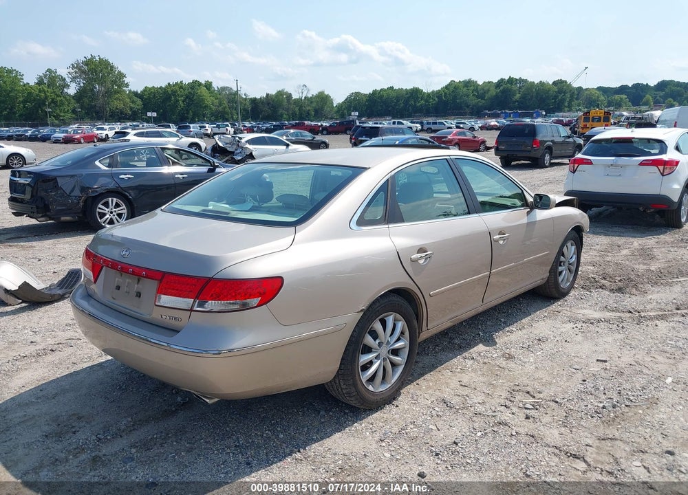 2006 HYUNDAI AZERA LIMITED/SE VIN: KMHFC46FX6A040038