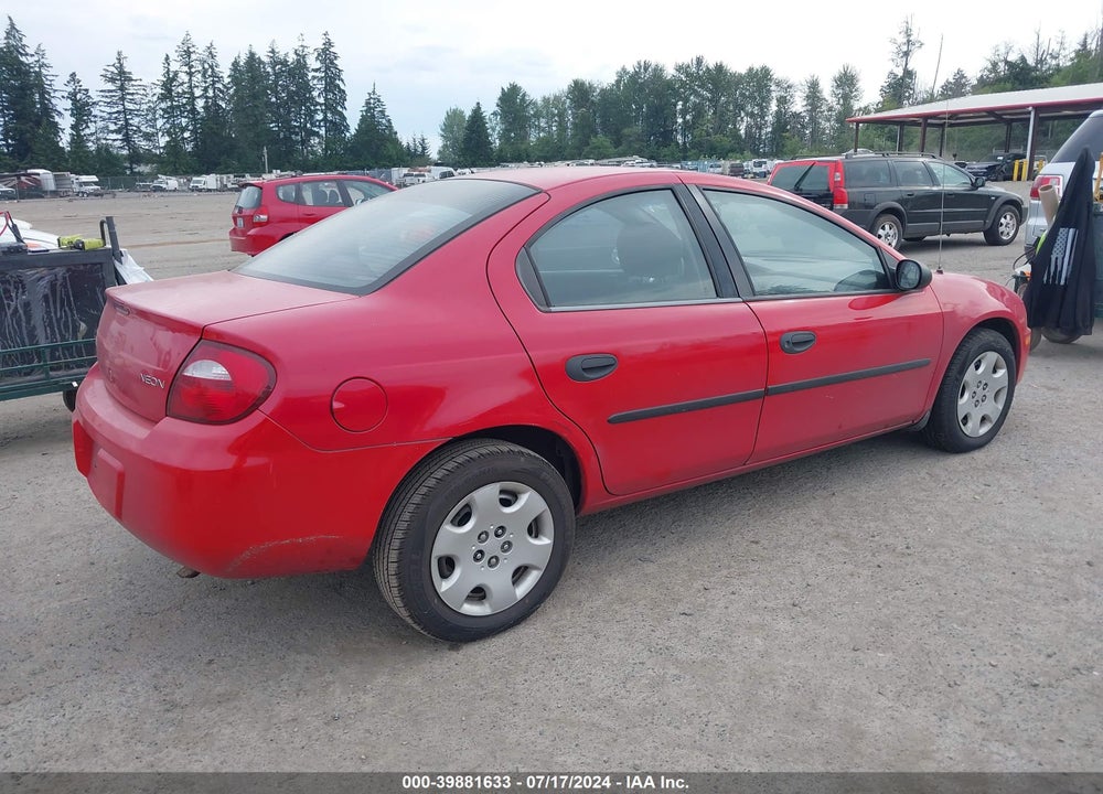 2005 DODGE NEON SE VIN: 1B3ES26C95D109507
