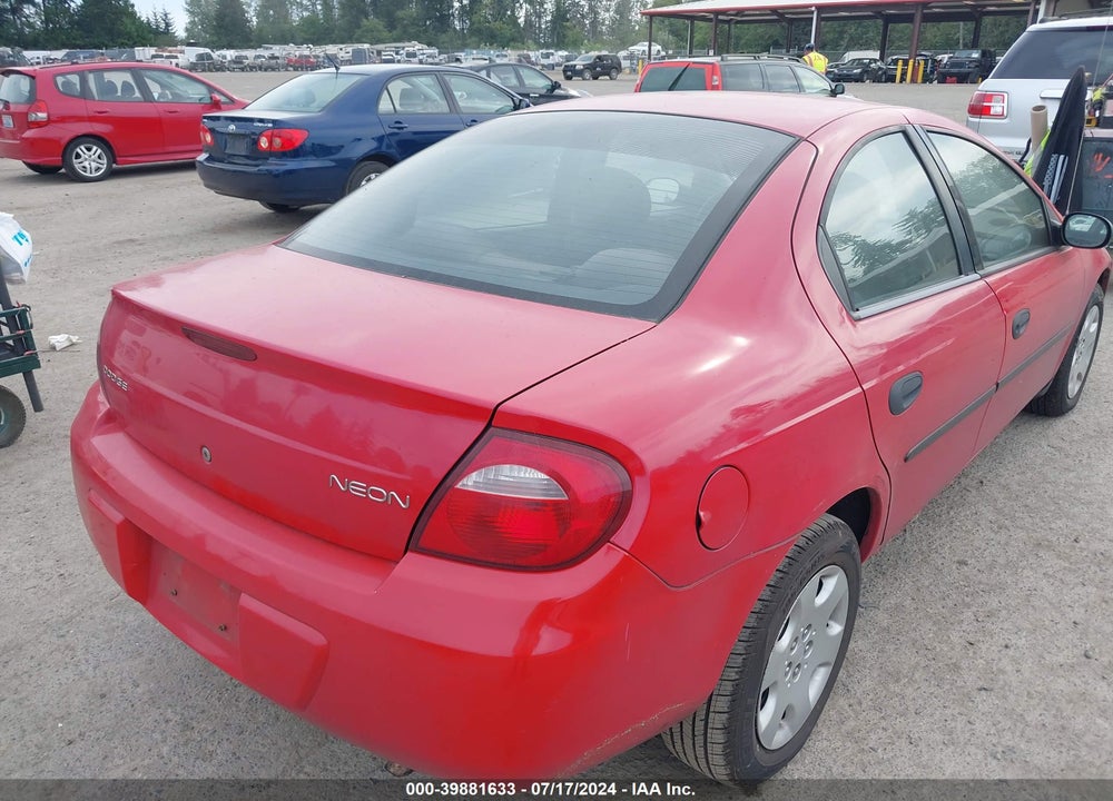 2005 DODGE NEON SE VIN: 1B3ES26C95D109507