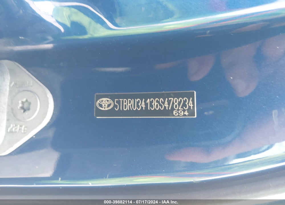 2006 TOYOTA TUNDRA SR5 VIN: 5TBRU34136S478234