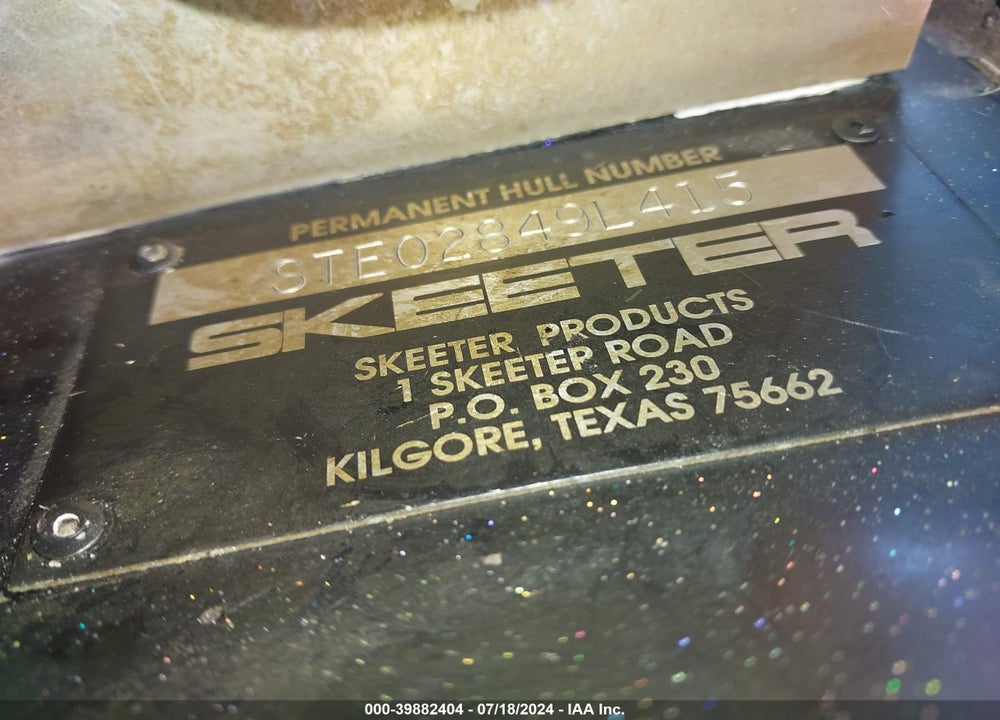 2015 SKEETER OTHER VIN: STE02849L415