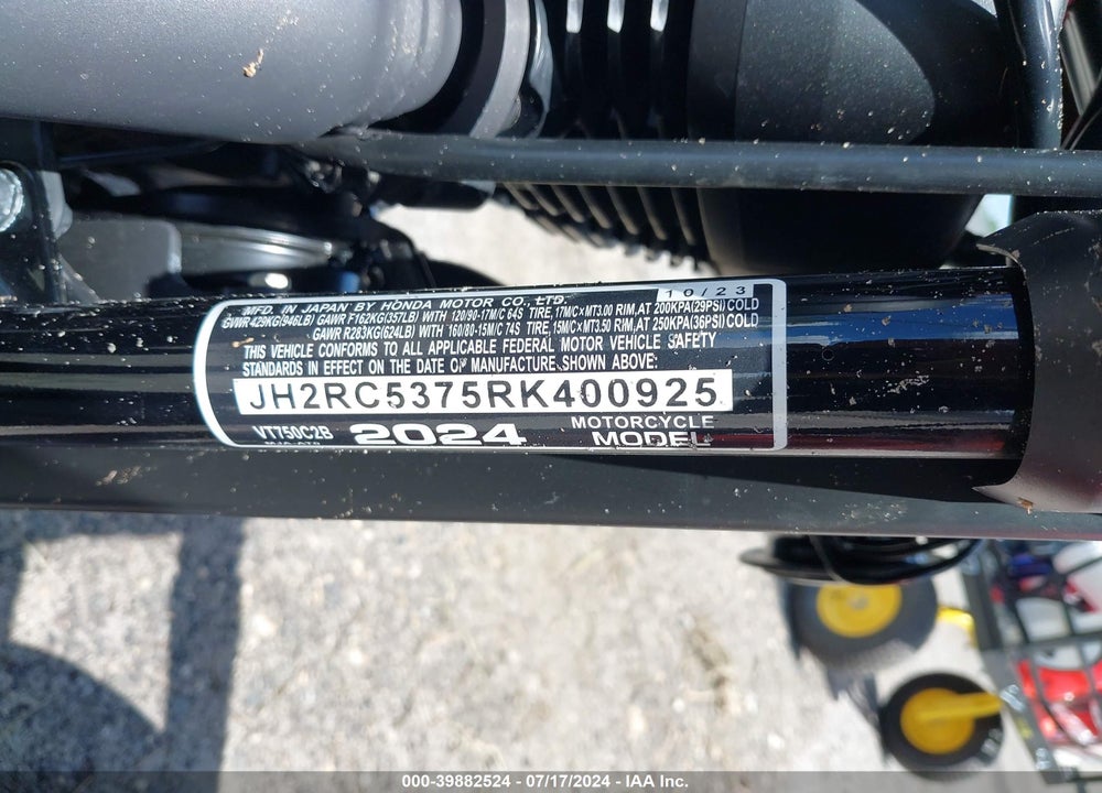 2024 HONDA VT750 C2B VIN: JH2RC5375RK400925