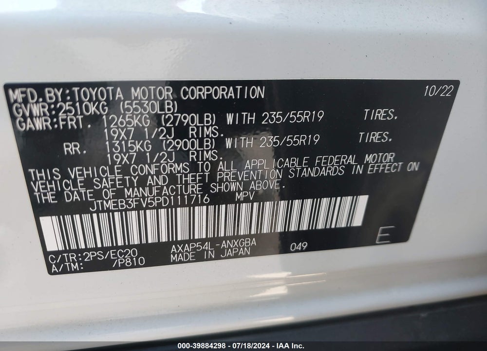 2023 TOYOTA RAV4 PRIME XSE VIN: JTMEB3FV5PD111716