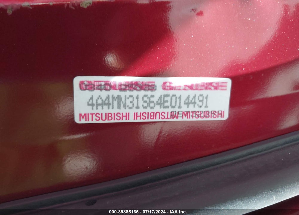 2004 MITSUBISHI ENDEAVOR XLS VIN: 4A4MN31S64E014491