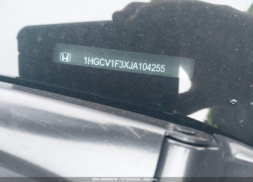 2018 HONDA ACCORD SPORT VIN: 1HGCV1F3XJA104255