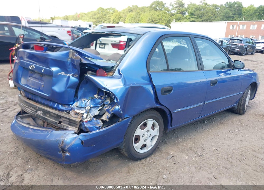 2002 HYUNDAI ACCENT GL VIN: KMHCG45C62U301401