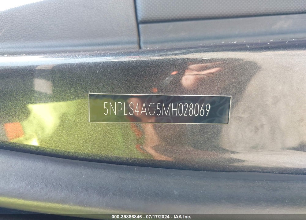 2021 HYUNDAI ELANTRA SEL VIN: 5NPLS4AG5MH028069