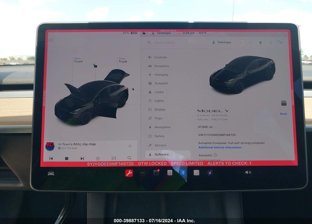 2021 TESLA MODEL Y LONG RANGE DUAL MOTOR ALL-WHEEL DRIVE VIN: 5YJYGDEE9MF149735