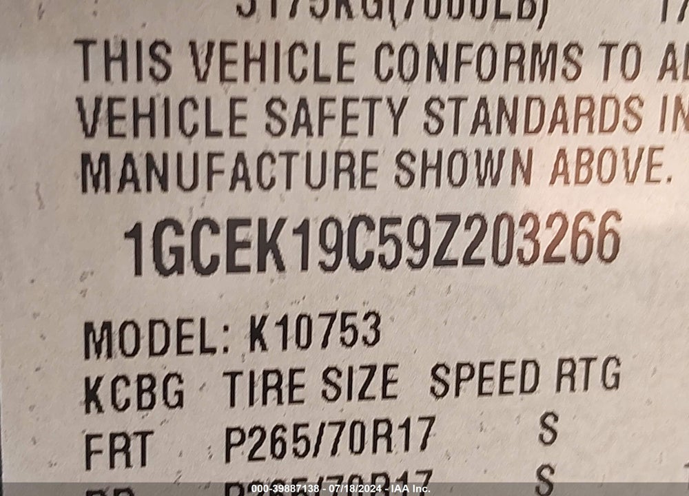 2009 CHEVROLET SILVERADO 1500 LS VIN: 1GCEK19C59Z203266