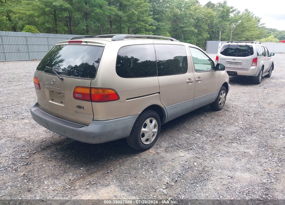 2000 TOYOTA SIENNA LE VIN: 4T3ZF13C1YU200135