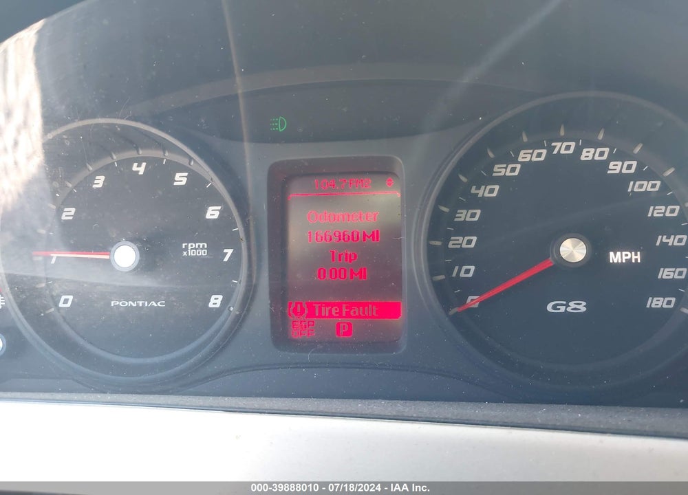 2009 PONTIAC G8 VIN: 6G2ER57739L226533