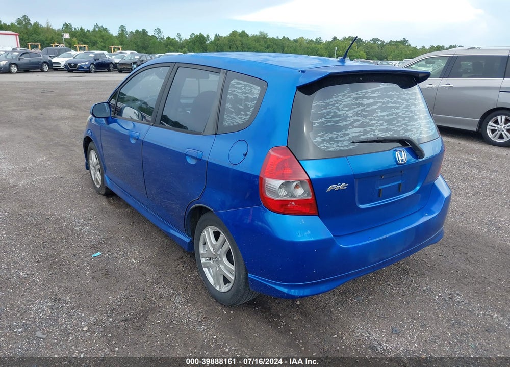 2007 HONDA FIT SPORT VIN: JHMGD38677S000409