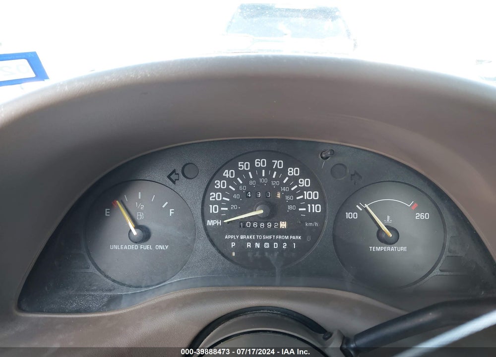 1997 CHEVROLET LUMINA POLICE VIN: 2G1WL52M7V9222698