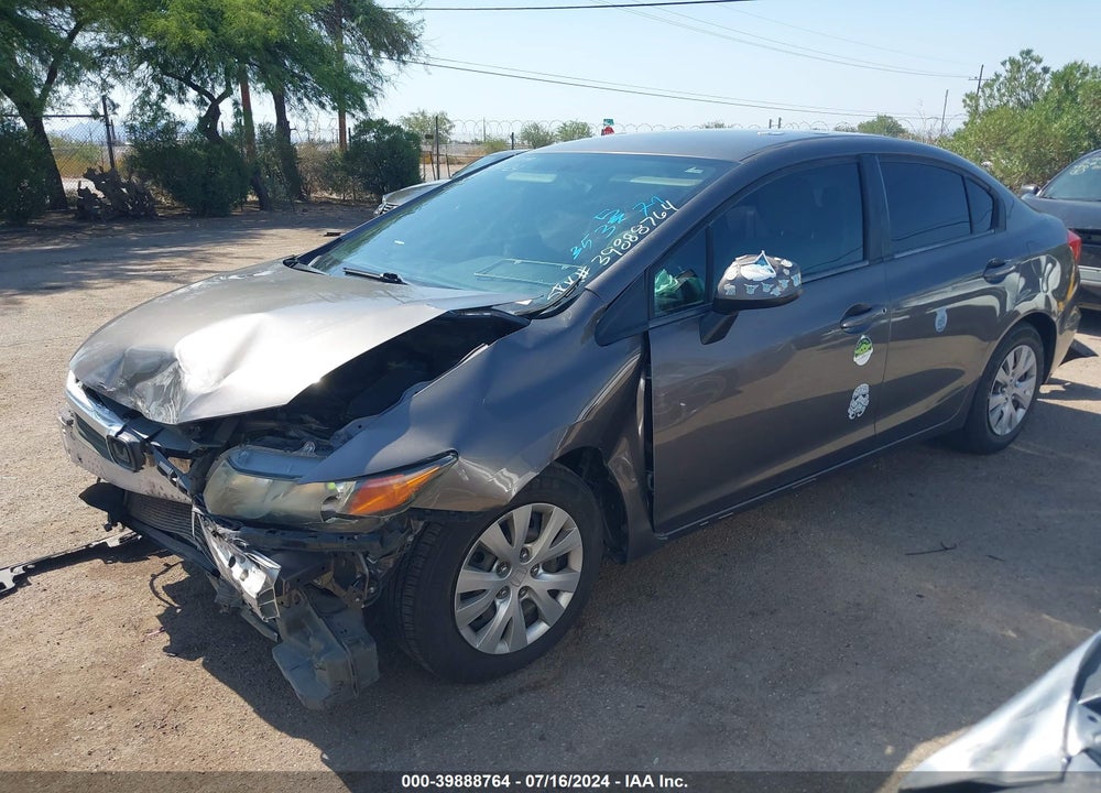 2012 HONDA CIVIC LX VIN: 19XFB2F5XCE353571