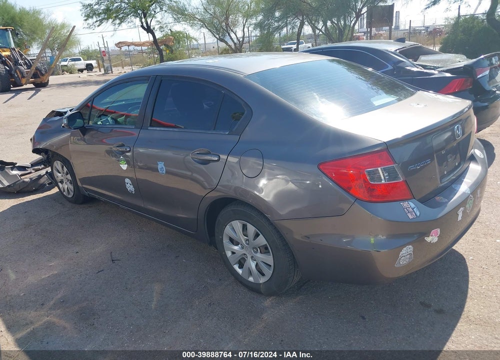 2012 HONDA CIVIC LX VIN: 19XFB2F5XCE353571