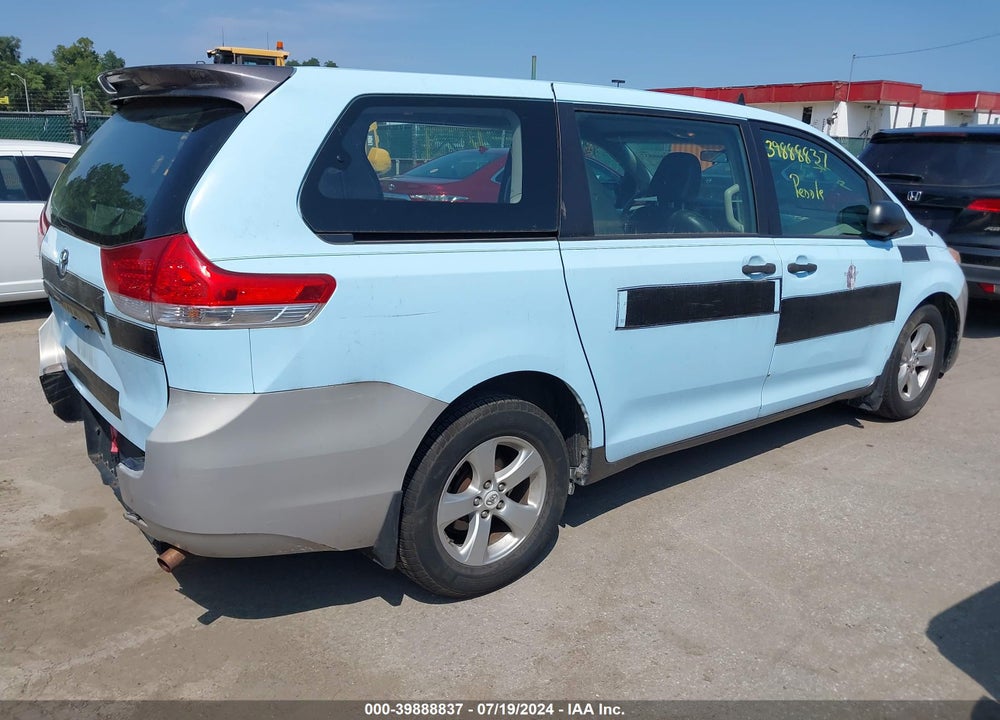 2012 TOYOTA SIENNA BASE V6 7 PASSENGER VIN: 5TDZK3DC5CS206956