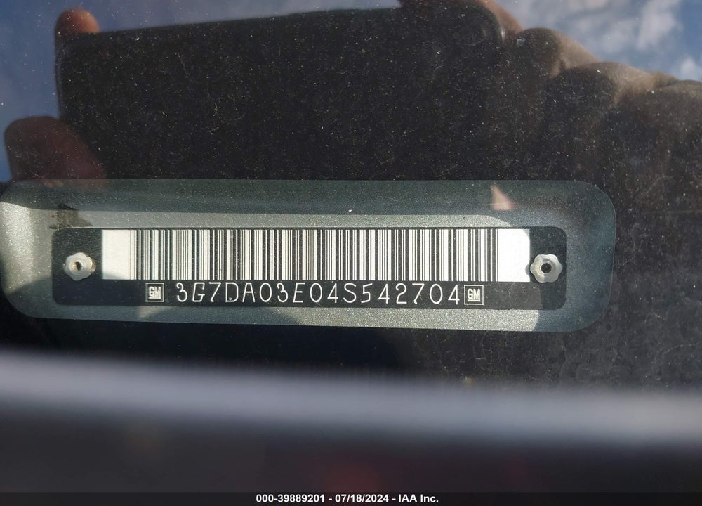 2004 PONTIAC AZTEK VIN: 3G7DA03E04S542704