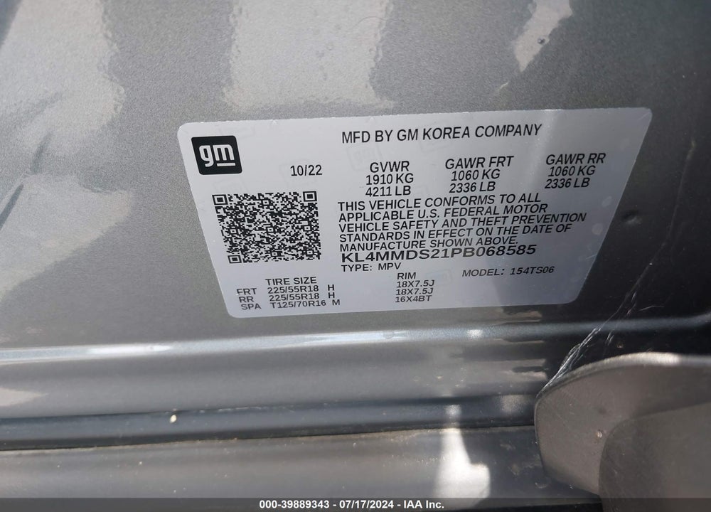 2023 BUICK ENCORE GX SELECT FWD VIN: KL4MMDS21PB068585