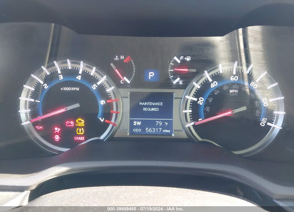 2019 TOYOTA 4RUNNER VIN: JTEBU5JR5K5707846