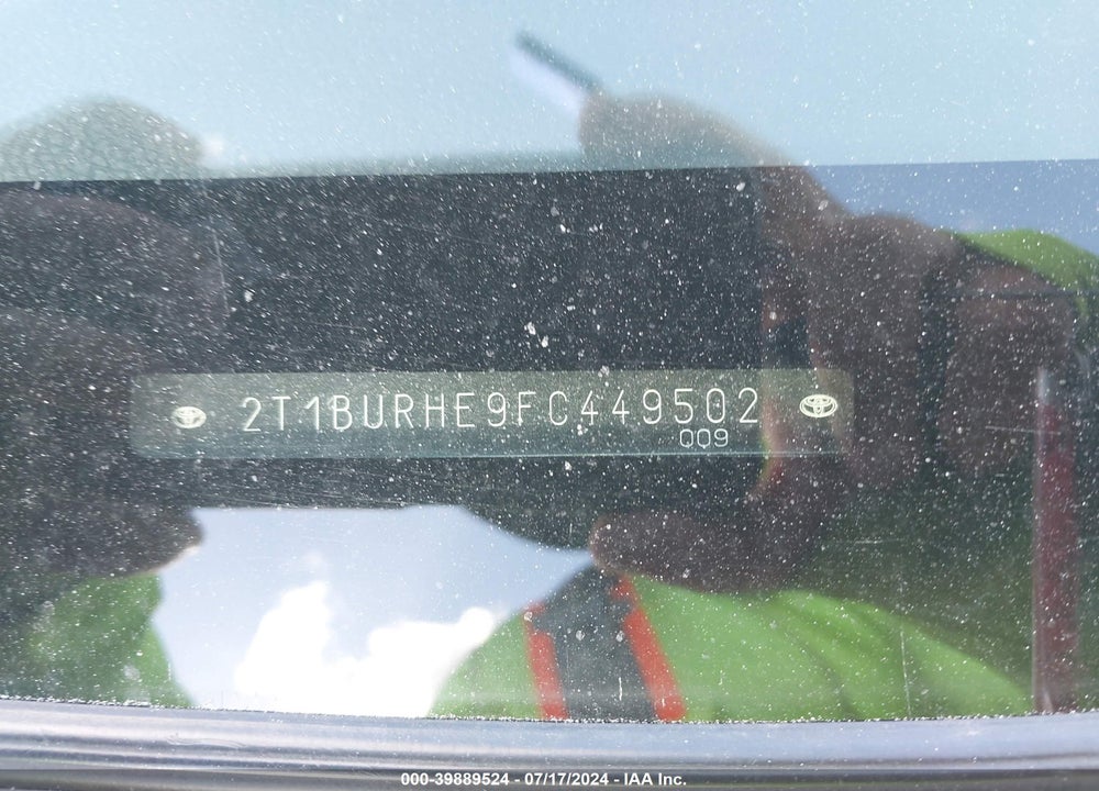 2015 TOYOTA COROLLA S PLUS VIN: 2T1BURHE9FC449502