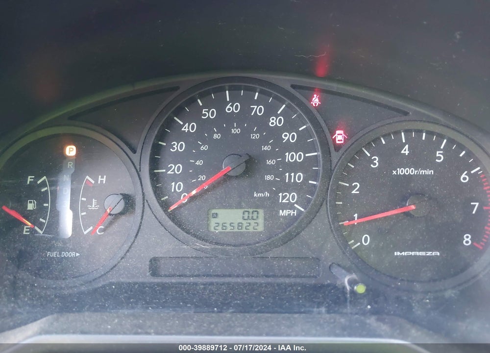 2005 SUBARU IMPREZA 2.5RS VIN: JF1GD67525H515250