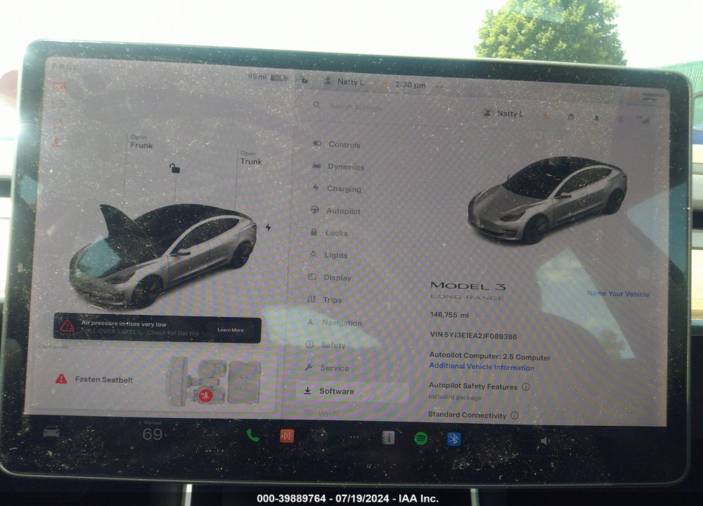 2018 TESLA MODEL 3 LONG RANGE/MID RANGE VIN: 5YJ3E1EA2JF089398