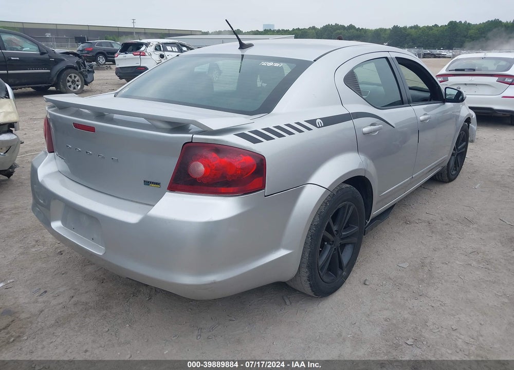 2011 DODGE AVENGER MAINSTREET VIN: 1B3BD1FG0BN587458