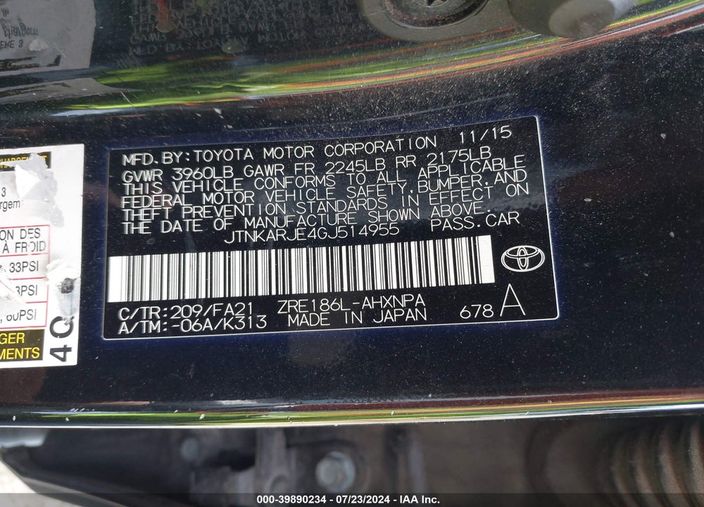 2016 SCION IM VIN: JTNKARJE4GJ514955
