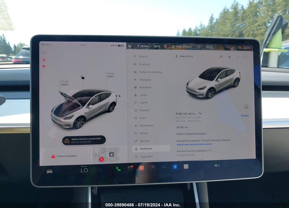 2020 TESLA MODEL Y LONG RANGE DUAL MOTOR ALL-WHEEL DRIVE VIN: 5YJYGDEEXLF056611
