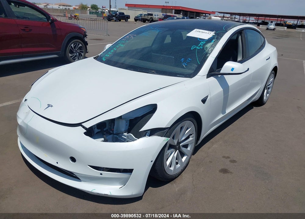 2022 TESLA MODEL 3 LONG RANGE DUAL MOTOR ALL-WHEEL DRIVE VIN: 5YJ3E1EB6NF212053