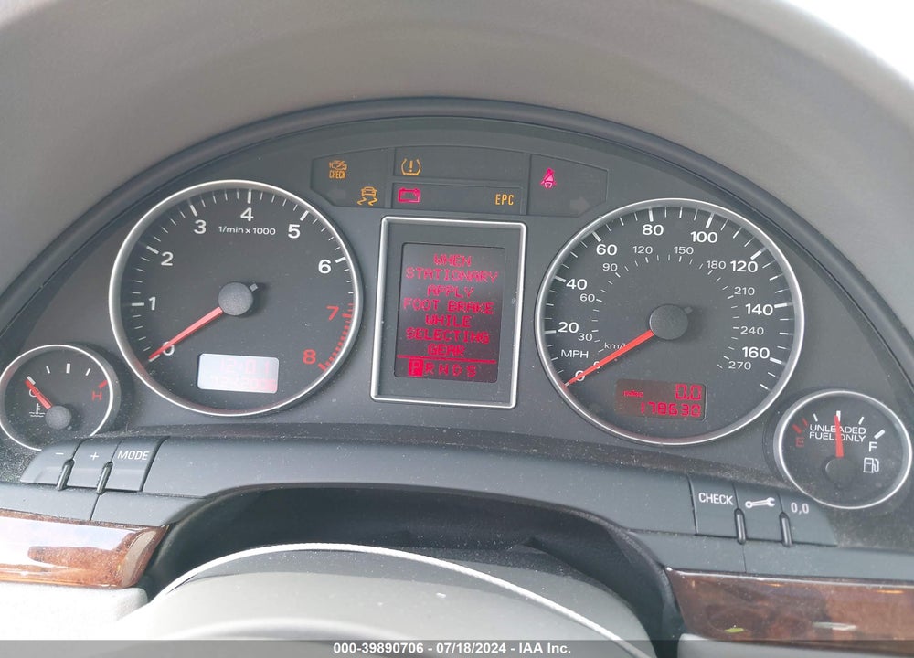 2008 AUDI A4 3.2 VIN: WAUDH78E38A050123