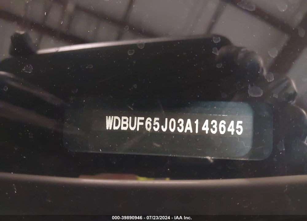 2003 MERCEDES-BENZ E 320 VIN: WDBUF65J03A143645