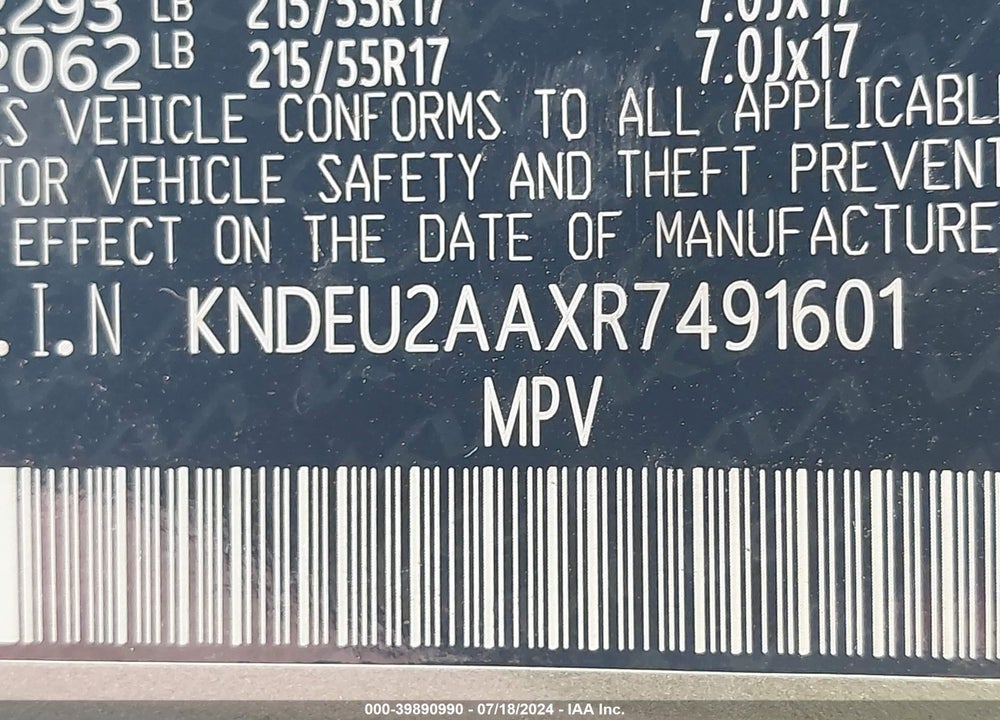 2024 KIA SELTOS S VIN: KNDEU2AAXR7491601