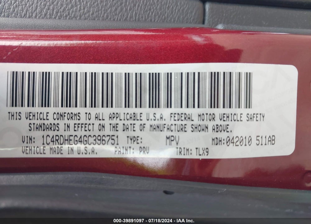 2016 DODGE DURANGO CITADEL ANODIZED PLATINUM VIN: 1C4RDHEG4GC396751