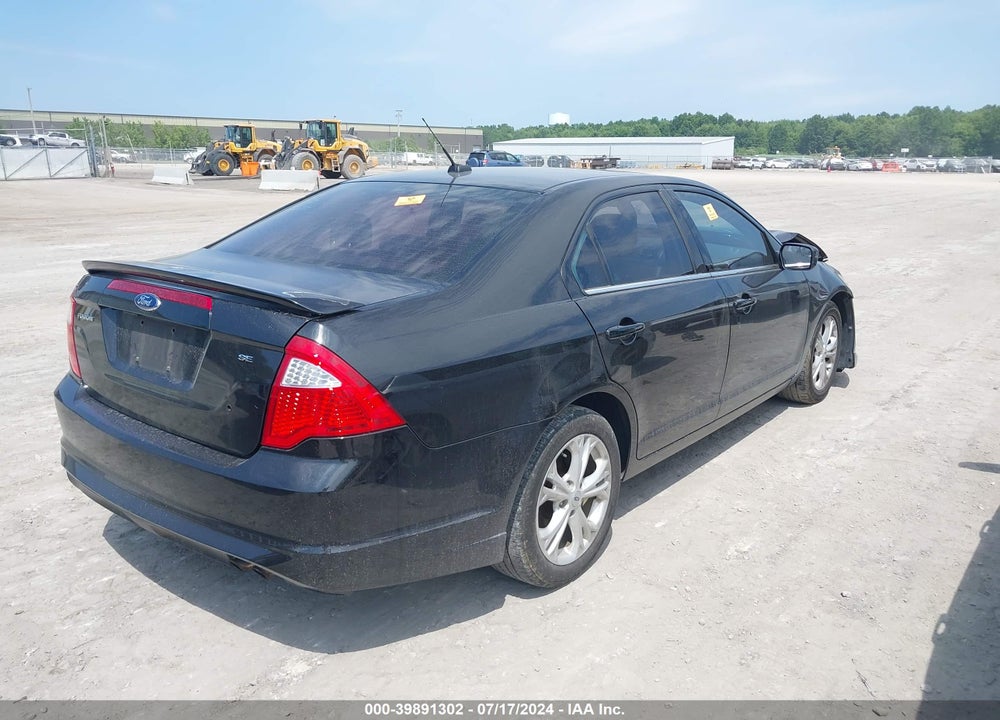 2012 FORD FUSION SE VIN: 3FAHP0HA1CR432134