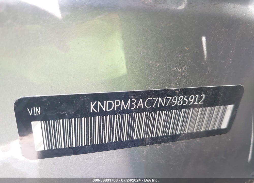 2022 KIA SPORTAGE LX VIN: KNDPM3AC7N7985912