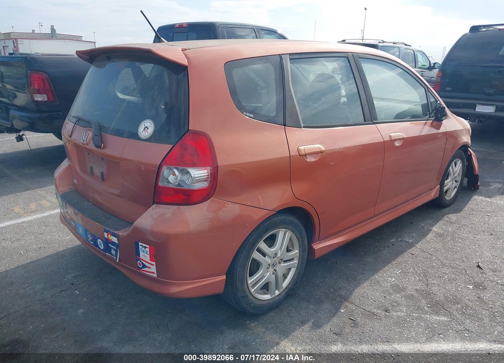 2008 HONDA FIT SPORT VIN: JHMGD376X8S033407