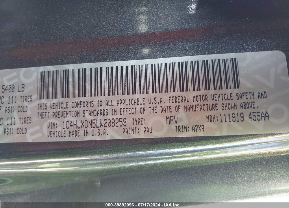 2020 JEEP WRANGLER UNLIMITED WILLYS 4X4 VIN: 1C4HJXDN5LW208259