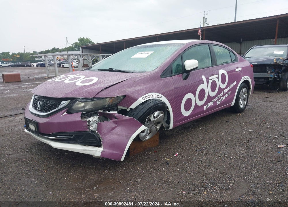 2015 HONDA CIVIC LX VIN: 19XFB2F56FE109646