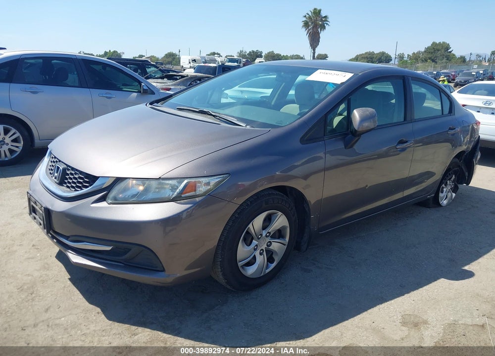 2013 HONDA CIVIC LX VIN: 19XFB2F58DE233107